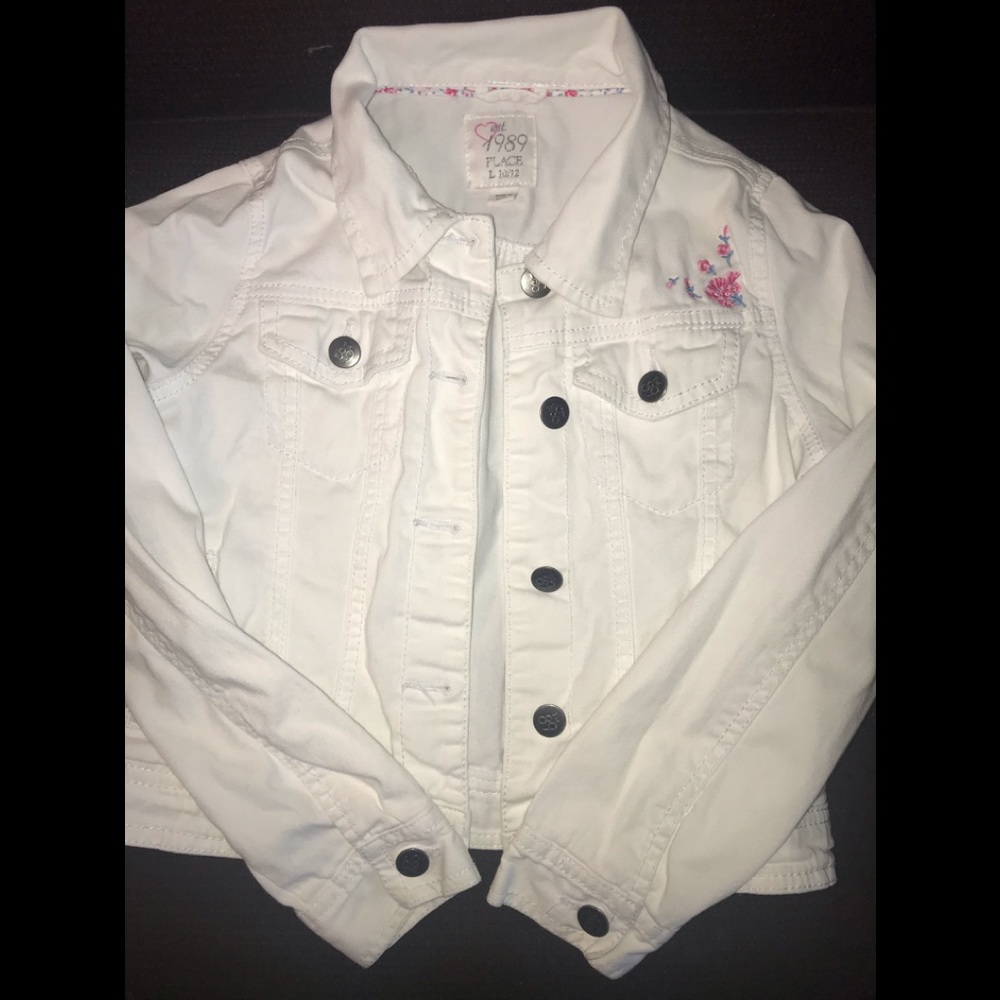 Girls white jean jacket